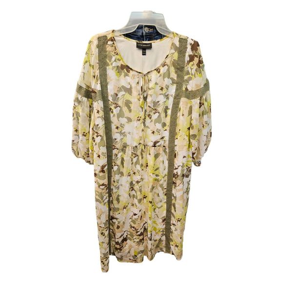 Lane Bryant Dresses & Skirts - Lane Bryant Floral Boho Green Yellow Dress Size 18